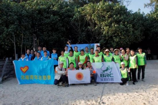 青年志愿者清洁和维护海滩，助力铁山港海洋环境保护