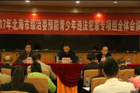 北海市召开2017年全市综治委预防青少年违法犯罪专项组全体会议