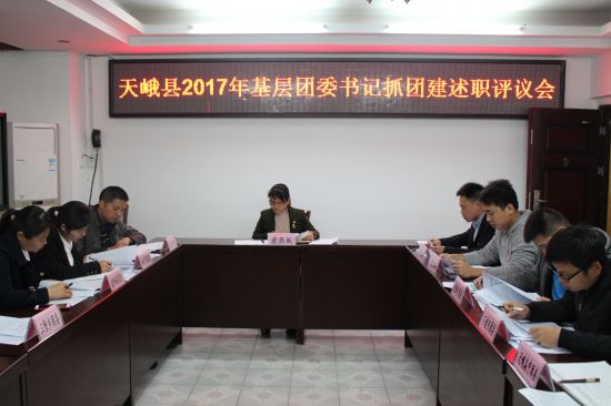 天峨县召开2017年基层团委书记抓团建述职评议会