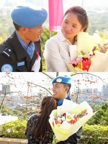 热烈欢迎百色市赴利比里亚维和警察防暴队员凯旋