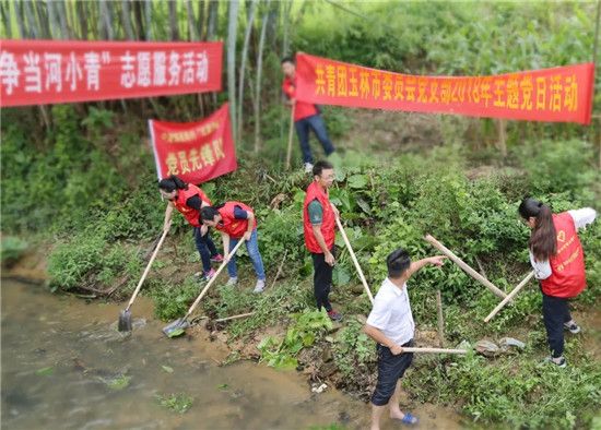 共青团玉林市委员会到帮扶贫困村开展“保护母亲河·争当河小青” 志愿服务活动