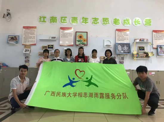 广西民族大学管理学院雨露服务分队开展“乐曲伴童长,书香与孩行”活动