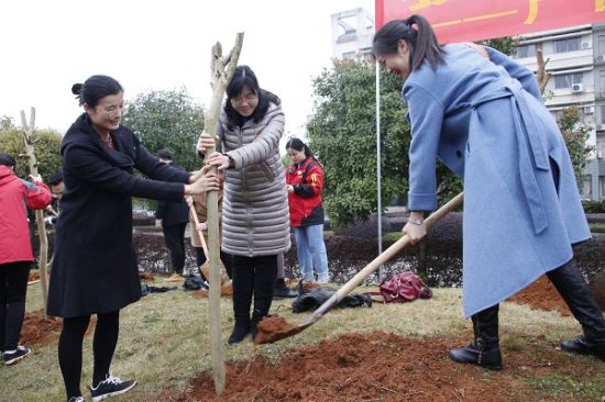 广西师范大学开展“我为校园添‘青’彩”“共青林”植树活动