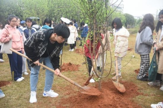 广西师范大学外国语学院举办“植树添新绿”主题活动